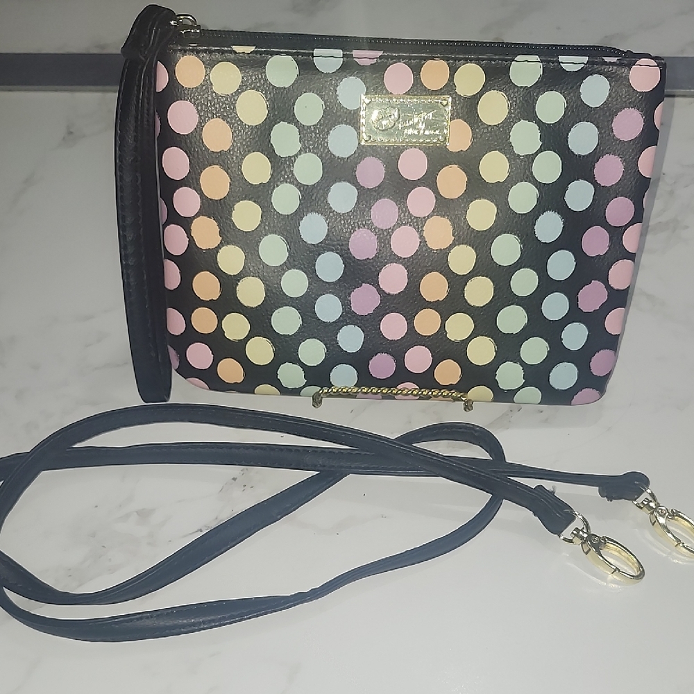 Luv Betsey Pastel Polka Dot Wristlet/Crossbody Bag